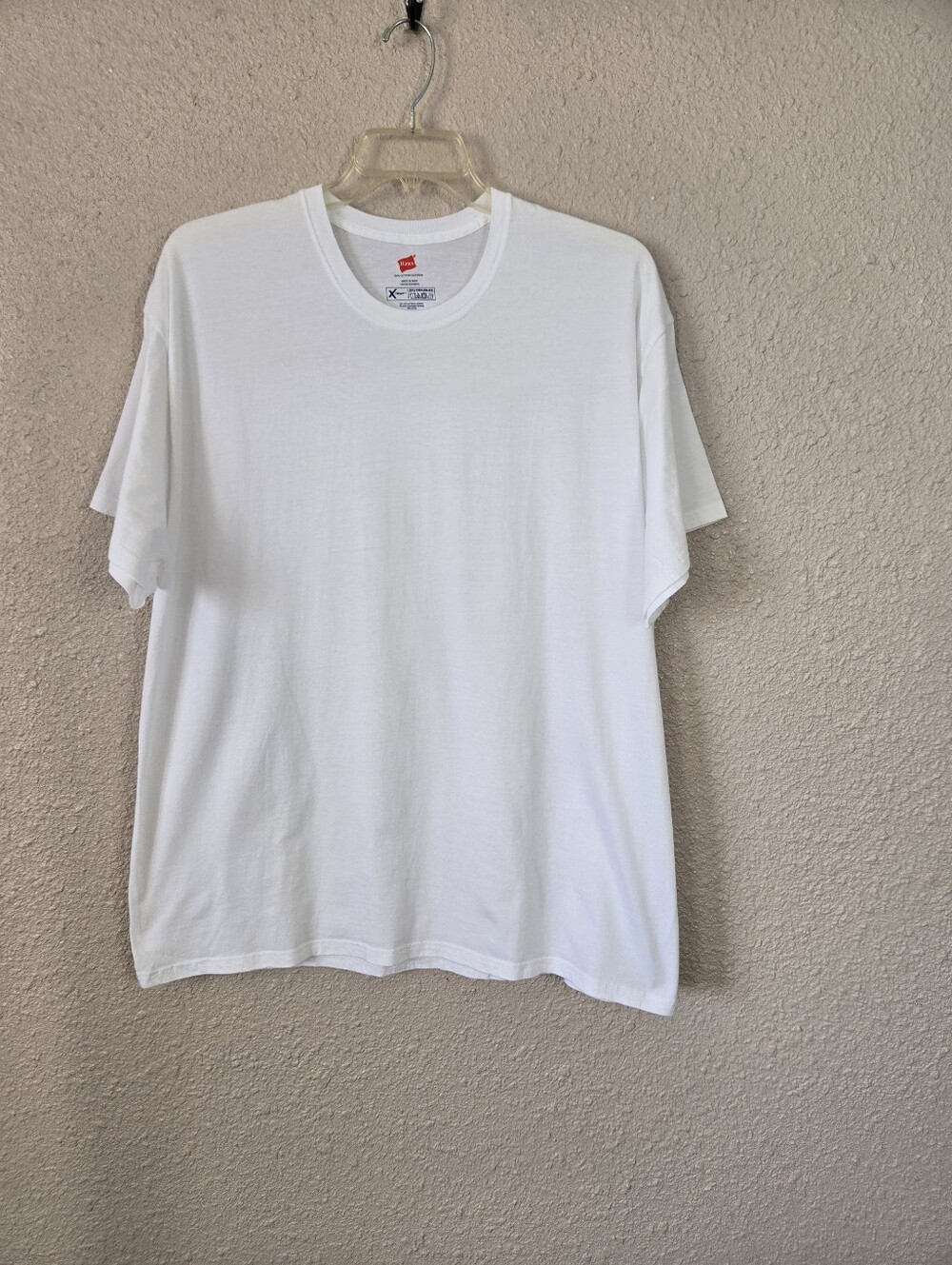 Hanes Mens White Cotton T-Shirt Big & Tall Size 2XL New #2B2437